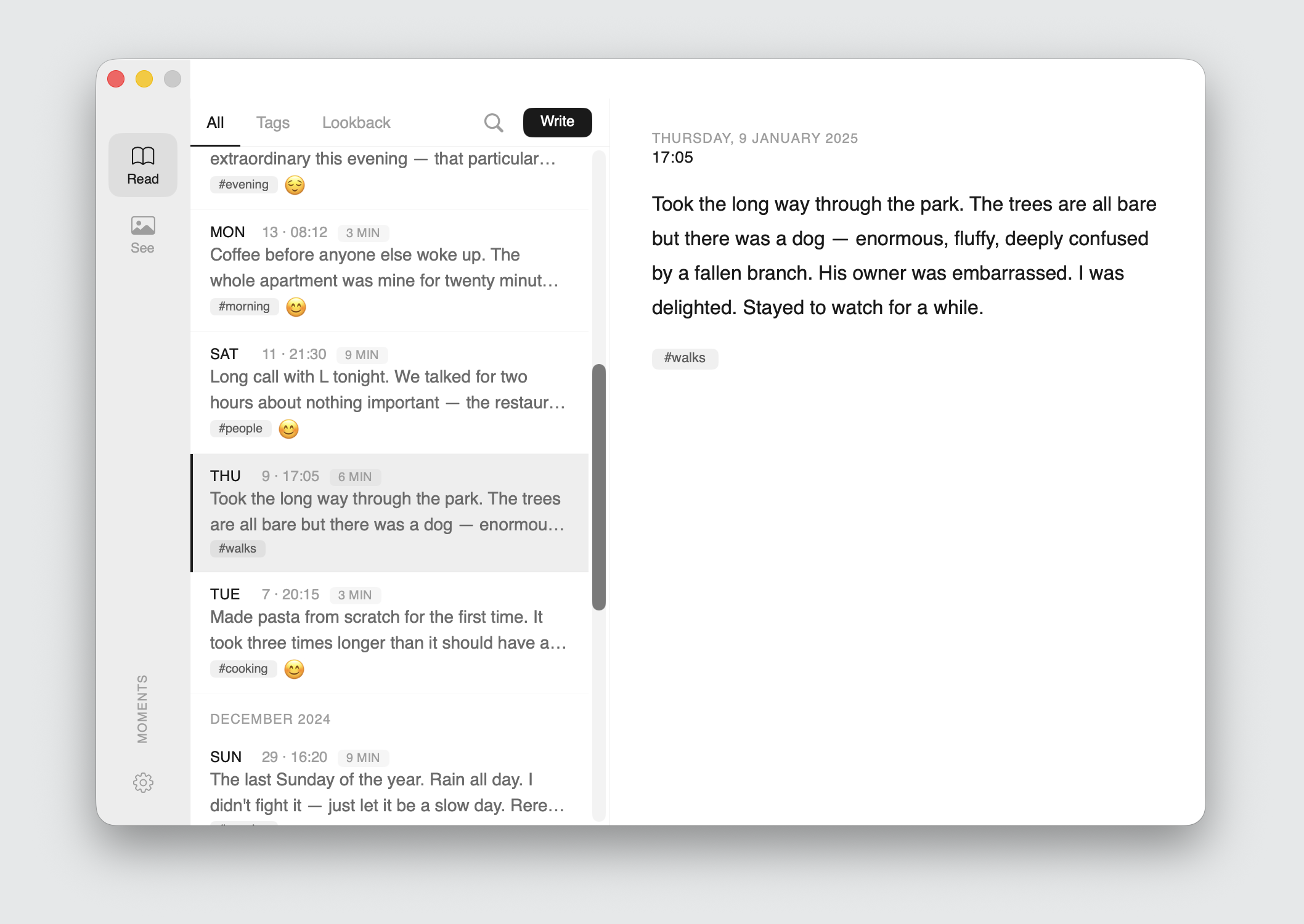 Moments app prototype